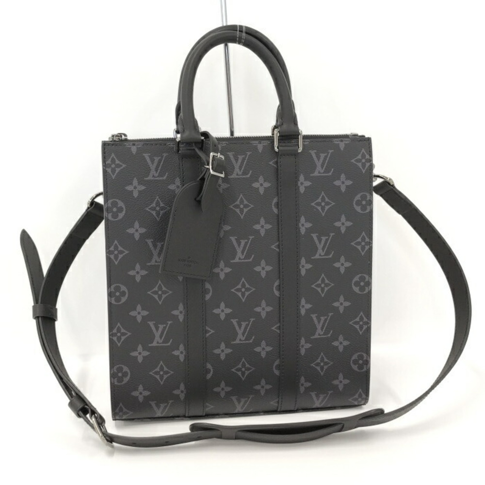 Louis Vuitton Sac Plat Monogram Eclipse Shoulder Bag Black